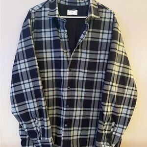 Old Navy Cozy-Lined Blue Plaid Flannel Shirt Jacket
